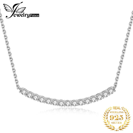 JewelryPalace 5A Cubic Zirconis 925 Sterling Silver Necklace for Woman Luxury Choker 45cm Yellow Gold Plated Fashion Gift