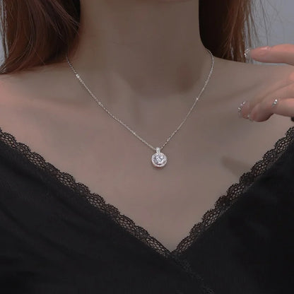 925 Sterling Silver Sparkling Zircon Necklace Women's Fashionable Temperament Collarbone Chain Birthday Gift Luxurious Jewelry