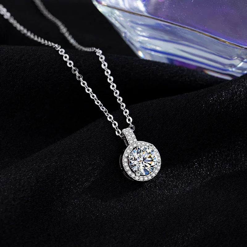 925 Sterling Silver Sparkling Zircon Necklace Women's Fashionable Temperament Collarbone Chain Birthday Gift Luxurious Jewelry