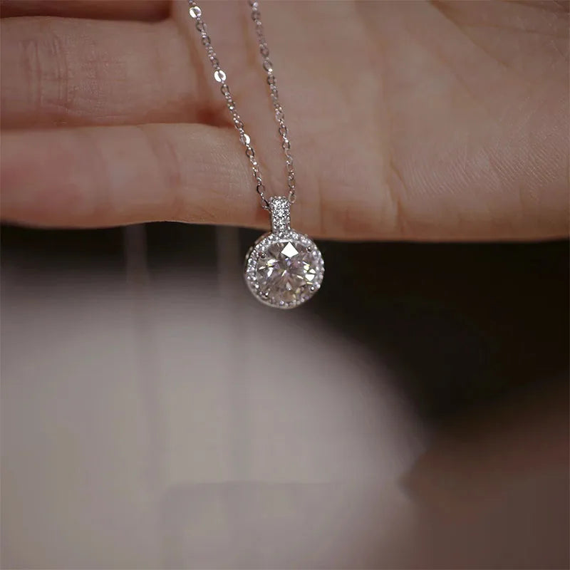 925 Sterling Silver Sparkling Zircon Necklace Women's Fashionable Temperament Collarbone Chain Birthday Gift Luxurious Jewelry