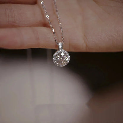 925 Sterling Silver Sparkling Zircon Necklace Women's Fashionable Temperament Collarbone Chain Birthday Gift Luxurious Jewelry