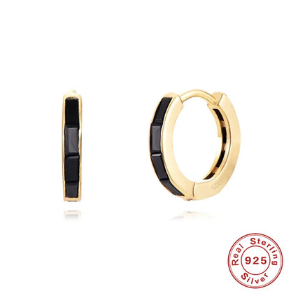 Simple Luxury Circle Zircon Earring 925 Sterling Silver Crystal CZ Hoop Earrings for Women Gold Silver Fashion Jewelry