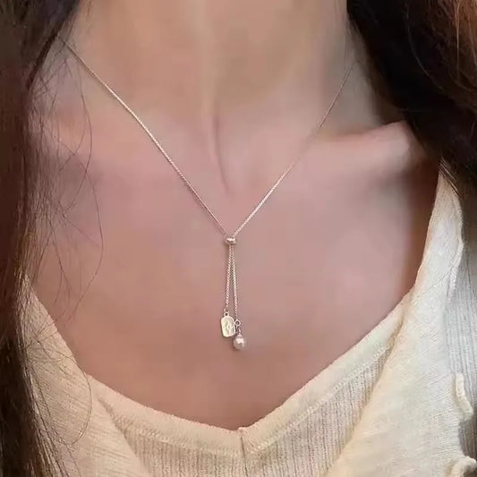 925 Sterling Silver Necklaces For Women Simple Chain Fashion Minimalist Pendant Necklaces Adjustable Necklace Birthday Gift